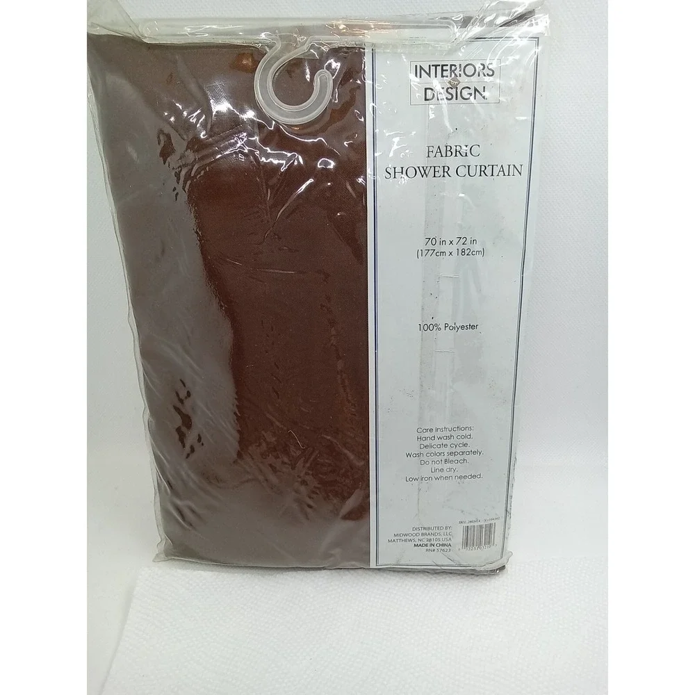 Interiors Design Fabric Shower Curtain‎ Brown Water Repellent 70x72 B5